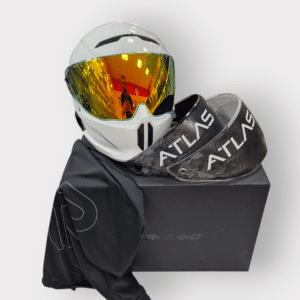 CASCO RUROC ATLAS 4.0 CARBON  GHOST + CAJA + FUNDA + PANTALLAS TALLA S