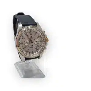 RELOJ JACQUES LEMANS 20 ATM CRONOGRAFO ESFERA BLANCA CORREA DE GOMA NEGRA