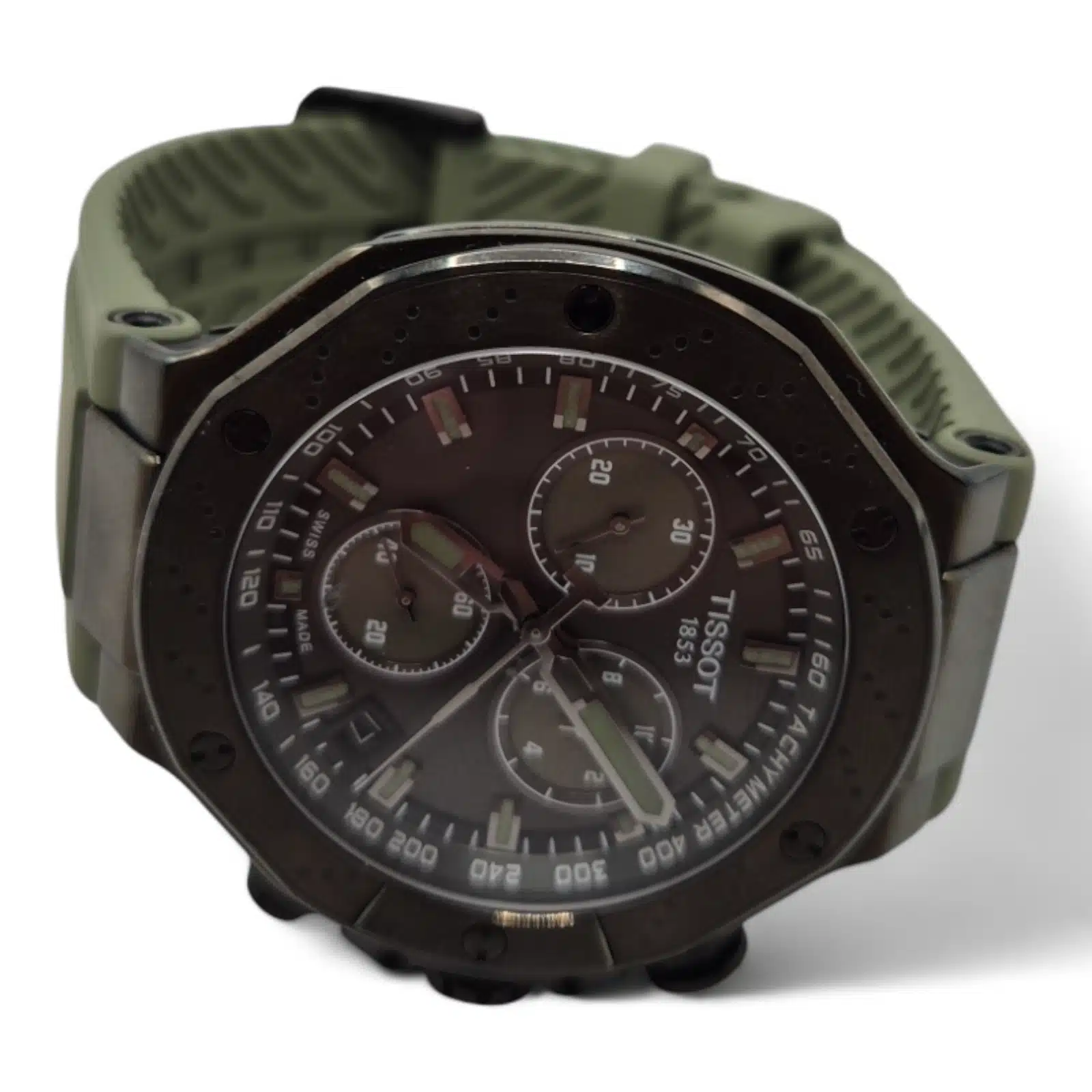 Reloj Tissot T141417B Esfera Negra Correa DE Goma Verde — foto 3