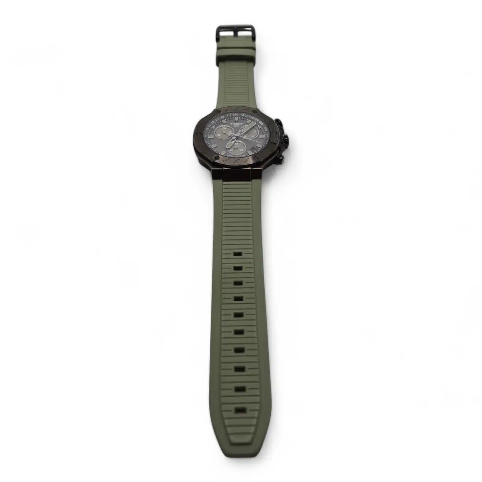 Reloj Tissot T141417B Esfera Negra Correa DE Goma Verde — foto 2