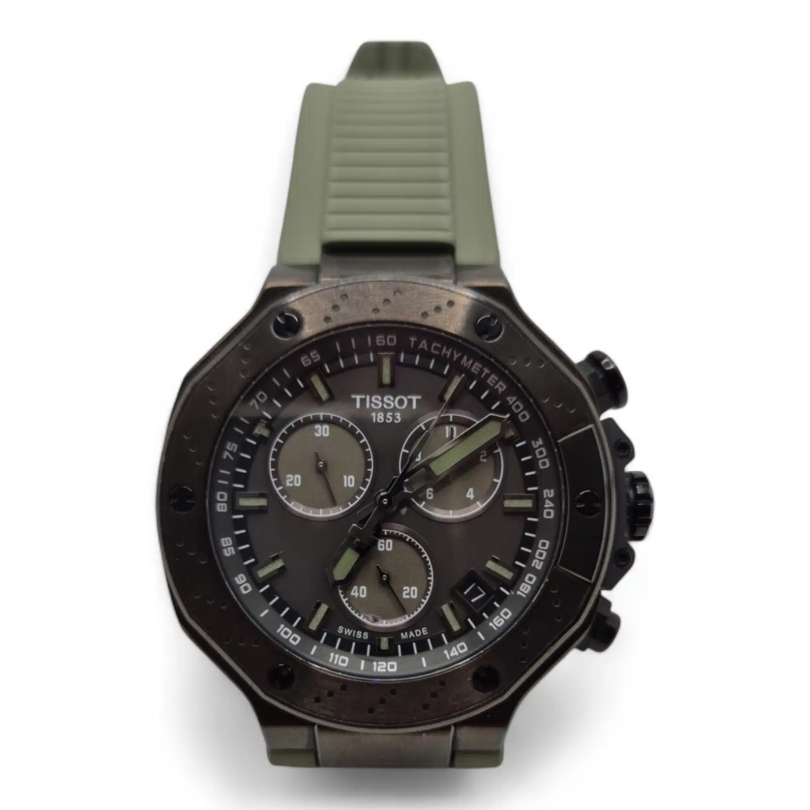Reloj Tissot T141417B Esfera Negra Correa DE Goma Verde