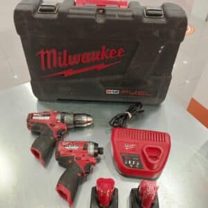 PACK MILWAUKEE TALADRO + TALADRO DE IMPACTO + MALETIN MOD M12 FUEL
