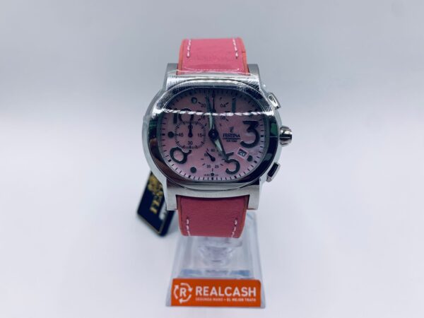 456774 1 RELOJ PULSERA FESTINA F16180 CORREA DE CUERO ROSA + CAJA