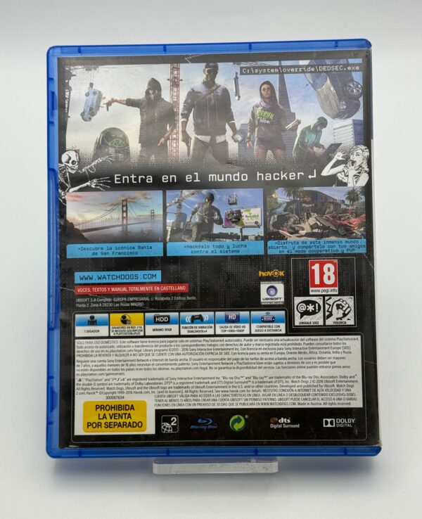 461708 3 VIDEOJUEGO WATCH DOGS 2 PS4