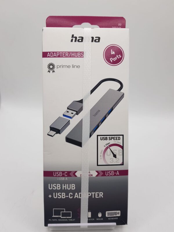 3852616 1 HAMA USB HUB USB-C ADAPTER *SIN ESTRENAR