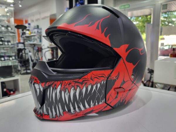 463059 1 CASCO DE MOTO MODULAR HJC I20 SCRAW NEGRO Y ROJO TALLA L + VISERA DE RECAMBIO