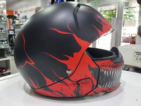 463059 5 CASCO DE MOTO MODULAR HJC I20 SCRAW NEGRO Y ROJO TALLA L + VISERA DE RECAMBIO