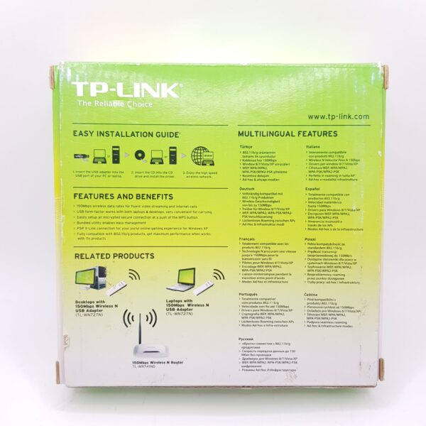 472405 4 ADAPTADOR USB WIFI TP-LINK TL-WN727N + CAJA + CD + PAPELES
