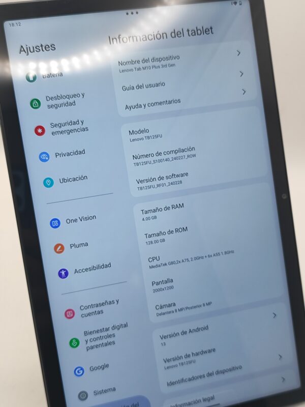 IMG 20240621 181224 JwYxBg scaled TABLET LENOVO TB-125FU TAB M10 PLUS 128GB/4GBRAM + CAJA +CARGADOR