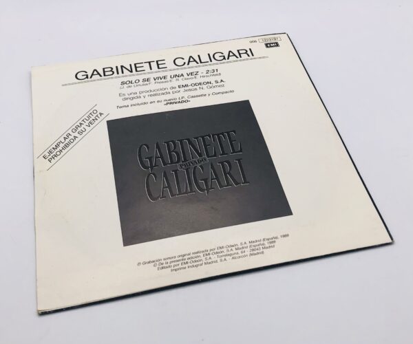 480986 2 DISCO DE VINILO GABINETE GALIGARI SOLO SE VIVE UNA VEZ