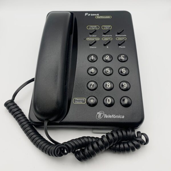 481597 TELEFONO FIJO TELEFONICA FORMA MULTISERVICIO NEGRO CON CABLE TELEFONICO