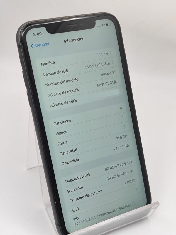 IMG 20240731 1700441 scaled APPLE IPHONE 11 256GB NEGRO 87% SALUD BATERÍA