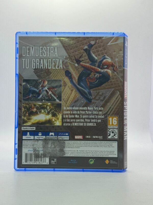 16 U482607 2 VIDEOJUEGO PS4 SPIDERMAN