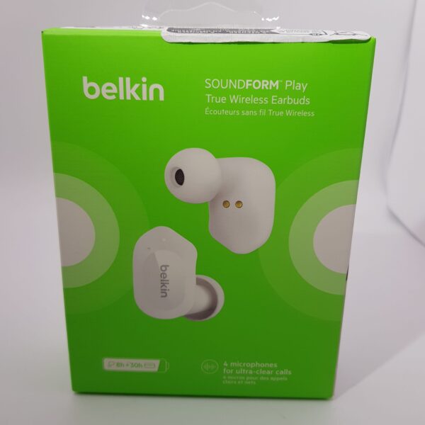 482785 3 AURICULARES INALAMBRICOS BELKIN SOUNDFORM PLAY BLANCOS A ESTRENAR