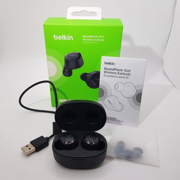 482787 4 AURICULARES INALAMBRICOS BELKIN SOUNDFORM PLAY NEGROS A ESTRENAR