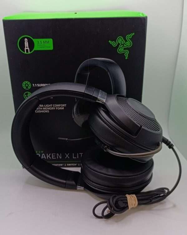 482900 3 AURICULARES GAMING RAZER KRAKEN X LITE NEGRO + CAJA