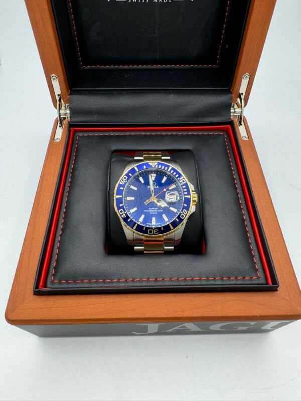 484005 3 RELOJ JAGUAR J863 AZUL Y DORADO CORREA ACERO + CAJA + CERTIFICADO + ESLABON