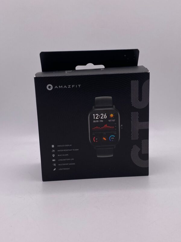 v 5 SMARTWATCH AMAZFIT GTS NEGRO + CARGADOR + CAJA