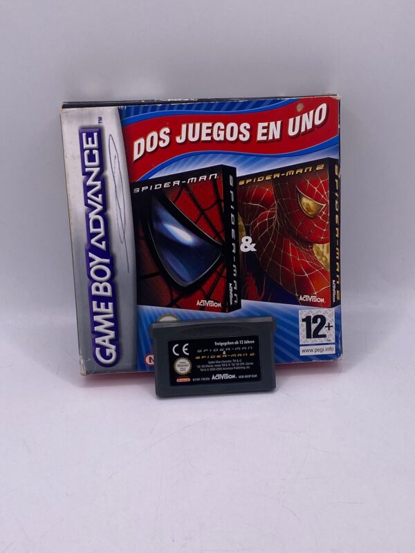 489489 1 VIDEOJUEGO GAMEBOY 2 EN 1 SPIDERMAN + SPIDERMAN 2 + MANUAL + CAJA