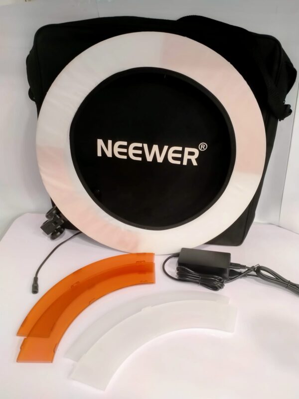 489877 3 ARO DE LUZ NEEWER RL 18" + ALIMENTADOR + FUNDA