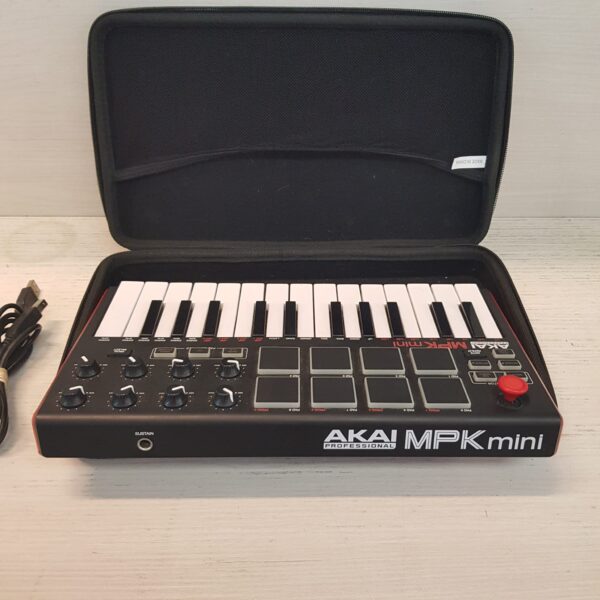 489956 2 TECLADO MIDI PAD AKAI MPK MINI MK2 + FUNDA