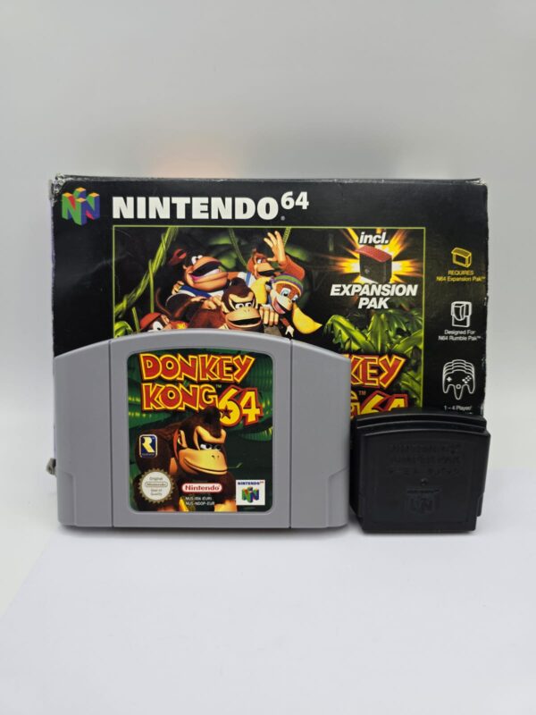 490540 1 JUEGO NINTENDO 64 DONKEY KONG 64 + N64 JUMPER PAK + EXPANSION PAK + CAJA