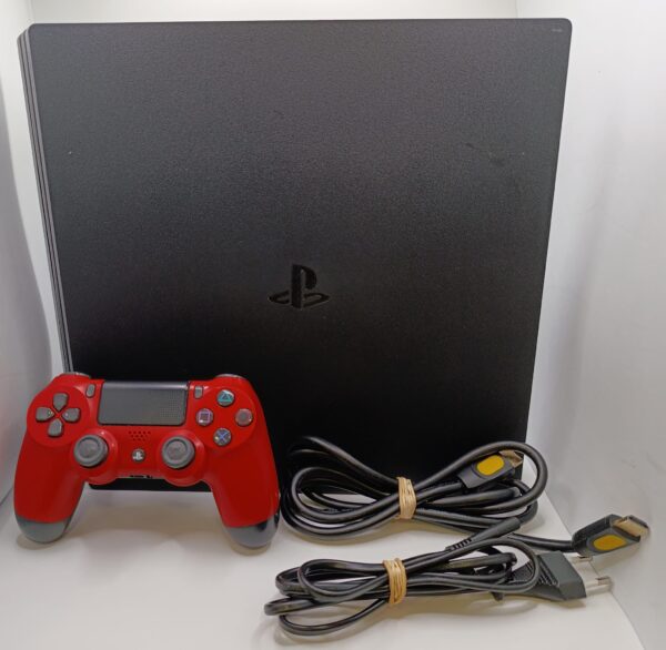 491139 1 CONSOLA PS4 PRO 1TB + MANDO ROJO/NEGRO + CABLE LUZ + HDMI