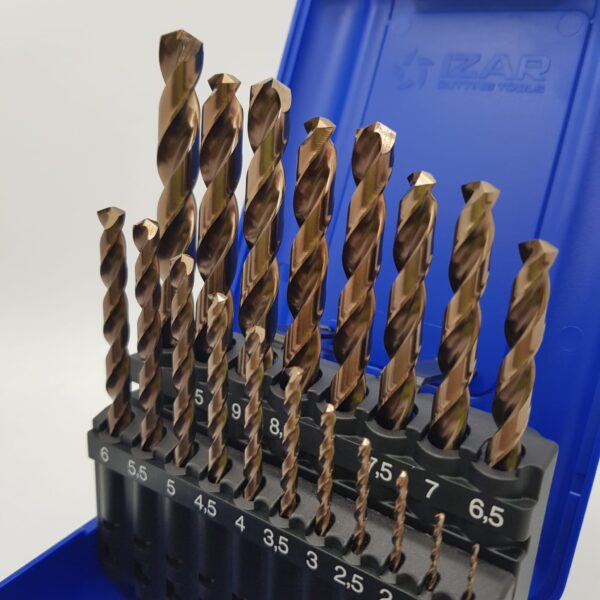 491400 5 SET DE 19 BROCAS IZAR CUTTING TOOLS HSS CO DIN 338 N 1016 A ESTRENAR