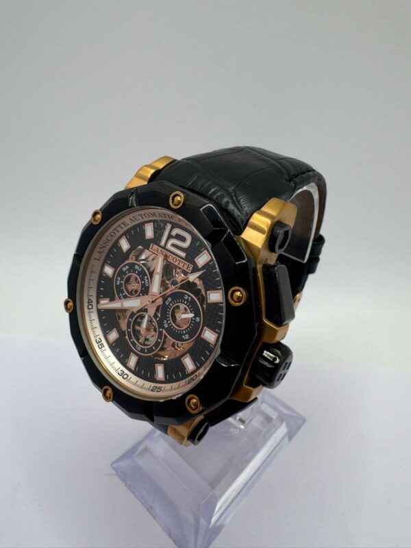 495563 3 RELOJ LANSCOTTE AUTOMATICO NEGRO Y DORADO