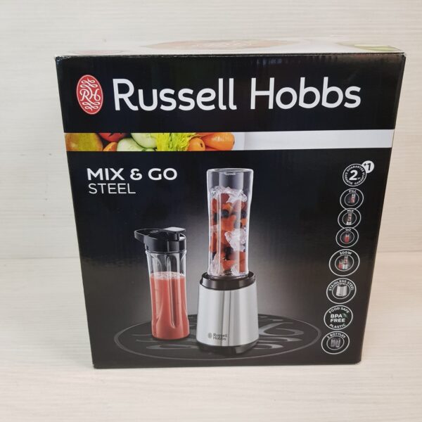 496249 1 RUSSEL HOBBS MIX & GO STEEL BATIDORA DE VASO 300W *A ESTRENAR