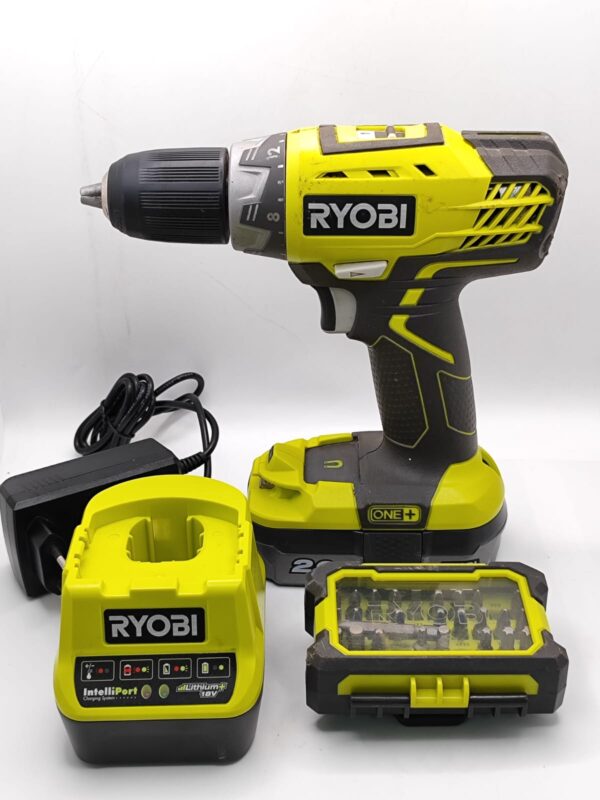 Imagen de WhatsApp 2024 09 30 a las 19.06.34 009049c2 TALADRO A BATERÍA RYOBI RCD1802 + CARGADOR + CAJA PUNTAS