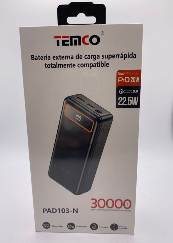 WhatsApp Image 2024 09 25 at 18.31.50 POWERBANK TEMCO PAD103-N 30000MaH "A EXTRENAR"