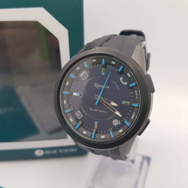 05 U493099 1 RELOJ ROSELIN 80.019.0314 BLUETOOTH ESFERA AZUL CORREA NEGRA + CAJA