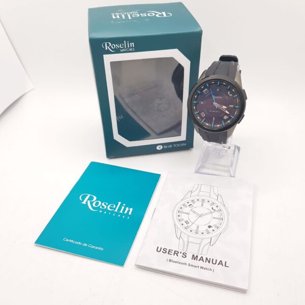 05 U493099 5 RELOJ ROSELIN 80.019.0314 BLUETOOTH ESFERA AZUL CORREA NEGRA + CAJA