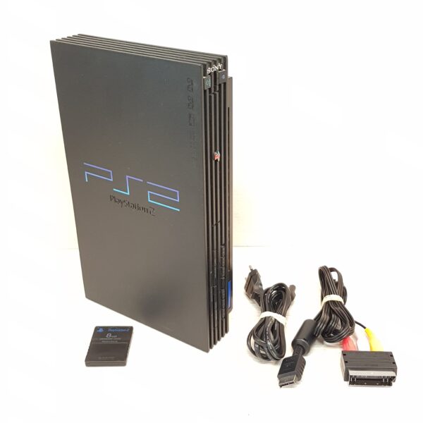 05 U497315 1 CONSOLA PS2 FAT PLAYSTATION 2 SONY NEGRA + CABLES + MEMORY