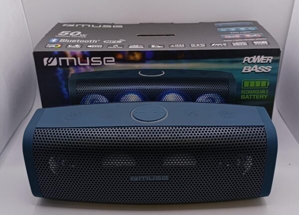 452543 2 ALTAVOZ BLUETOOTH MUSE M-830 DJ AZUL + CAJA