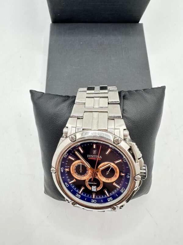 489675 1 RELOJ FESTINA F20327 PLATEDOS ESFERA AZUL + CAJA