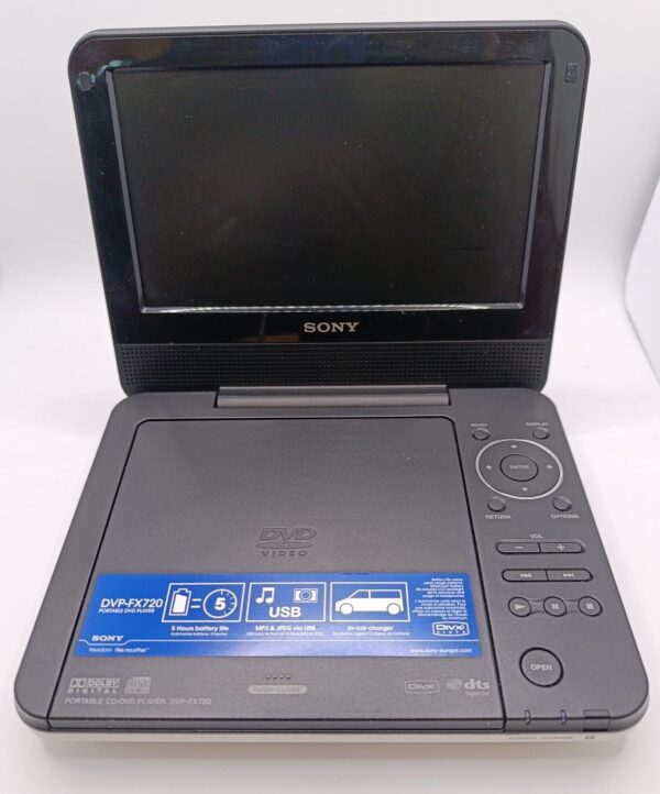 496887 1 REPRODUCTOR DVD PORTATIL SONY DVP FX720 + MANDO + FUENTE COMPATIBLE