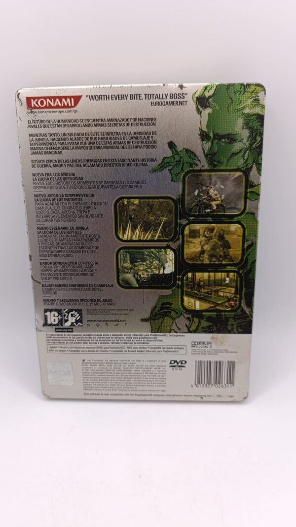 496935 2 JUEGO METAL GEAR SOLID 3 SNAKE EATER EDICION METALICA PS2