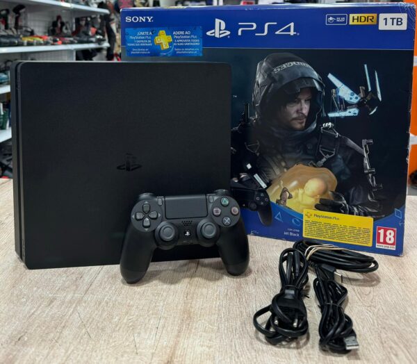 497367 7 CONSOLA PS4 SLIM 1TB + MANDO + CABLES + CAJA