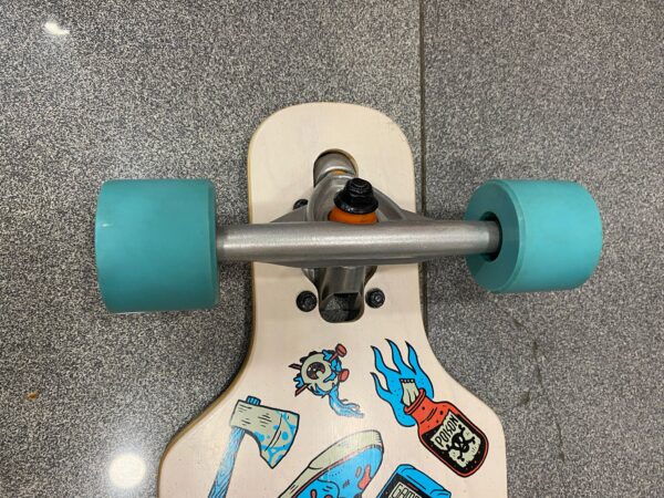 497592 2 SKATE LONGBOARD OXELO DROP MINI CORE BLUE