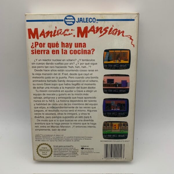 497841 1 VIDEOJUEGO MANIAC MANSION + CAJA NINTENDO NES