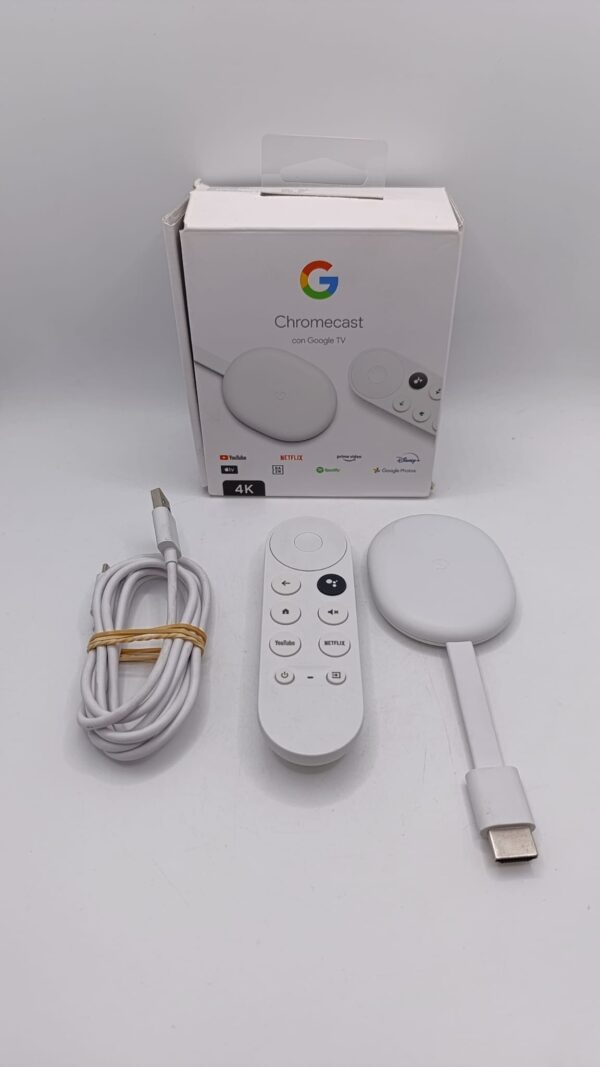 502761 1 DISPOSITIVO GOOGLE CHROMECAST 4 4K + MANDO + CAJA