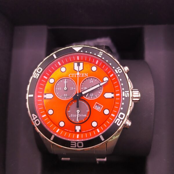 503524 2 scaled RELOJ CITIZEN ECO DRIVE H500-007RK01+ CAJA ESFERA NARANJA CORREA METALICA