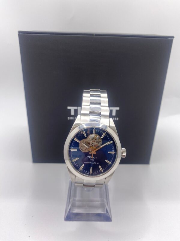 503873 1 RELOJ AUTOMIATICO TISSOT POWERMATIC 80 1853 ESFERA AZUL + CAJA + ESLABONES