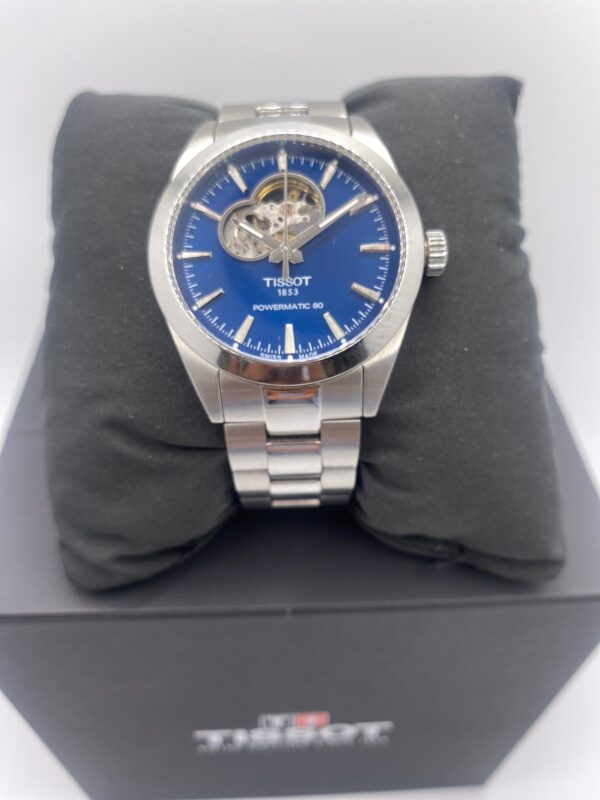 503873 4 RELOJ AUTOMIATICO TISSOT POWERMATIC 80 1853 ESFERA AZUL + CAJA + ESLABONES