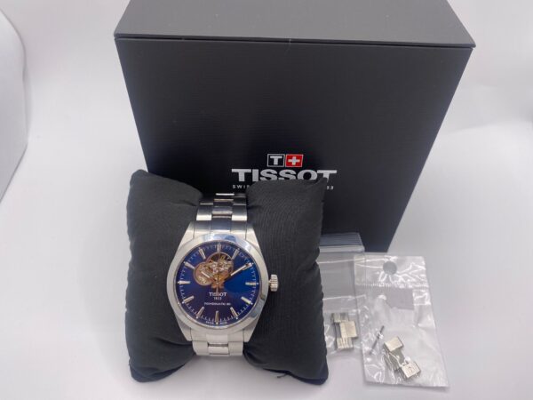 503873 6 RELOJ AUTOMIATICO TISSOT POWERMATIC 80 1853 ESFERA AZUL + CAJA + ESLABONES