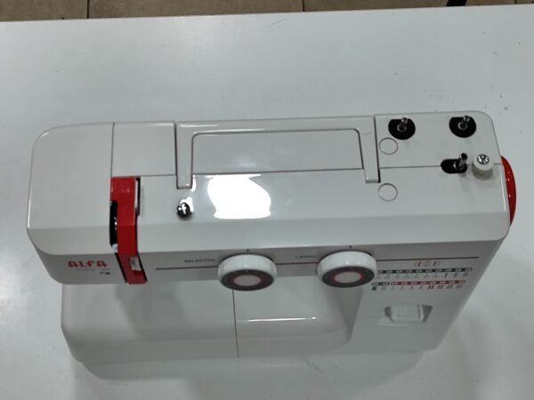 Imagen de WhatsApp 2024 10 15 a las 13.06.06 3c00d7af MAQUINA DE COSER ALFA 1303 BLANCA ROJA CON PEDALERA + ACC