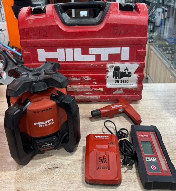 472879 2 NIVEL LASER ROTATIVO HILTI PR 2-HS + RECEPTOR +BATERÍA + CARGADOR + MALETIN