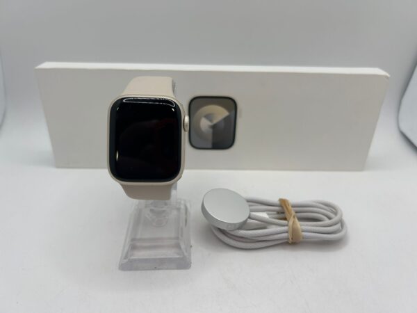 483743 2 APPLEWATCH SERIES 9 GPS ALUMINIO 41MM CORREA BLANCA + CAJA + CARGADOR (ARAÑAZO EN CRISTAL)